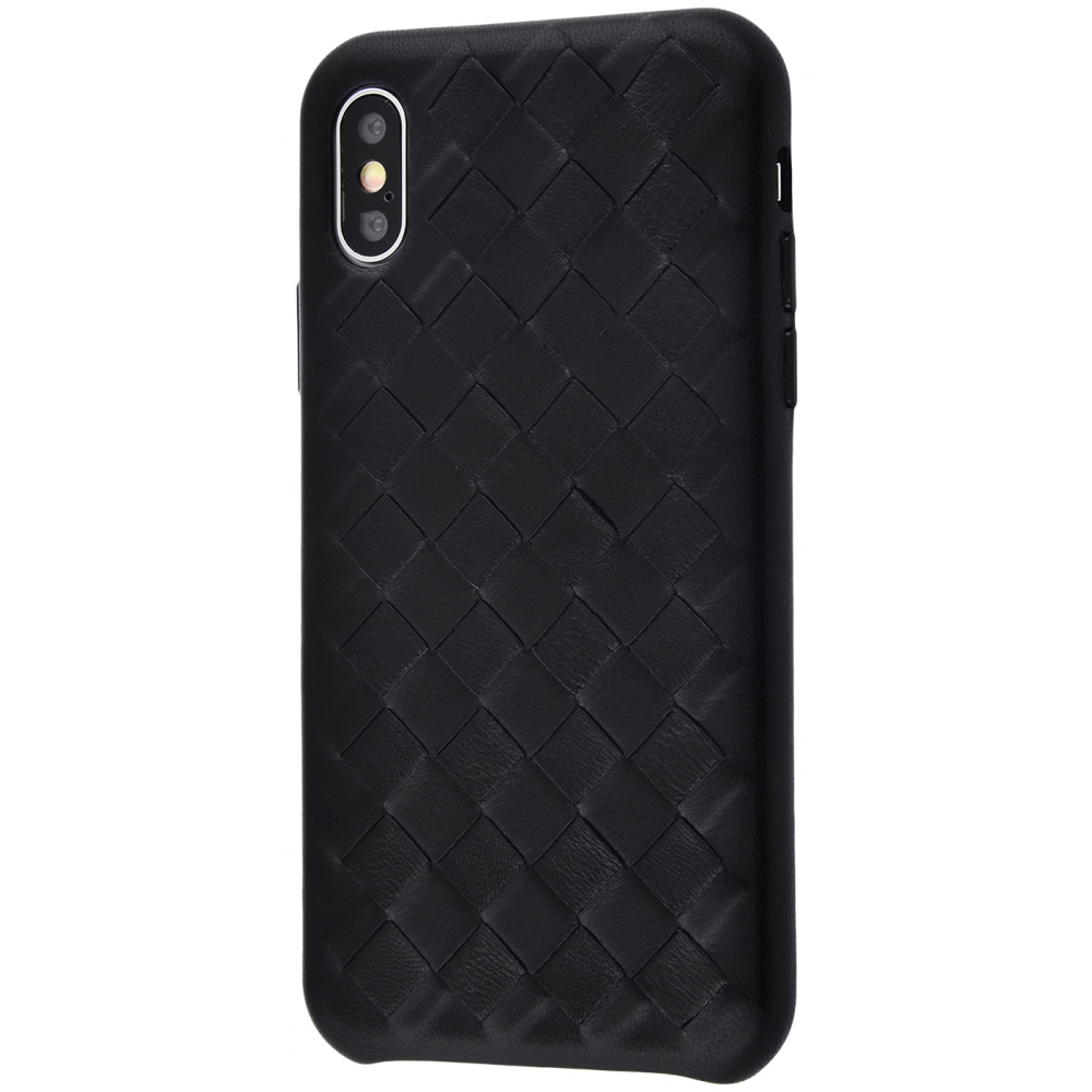

Чехол PRC Natural Leather Weaving case iPhone Xs Max black Черный