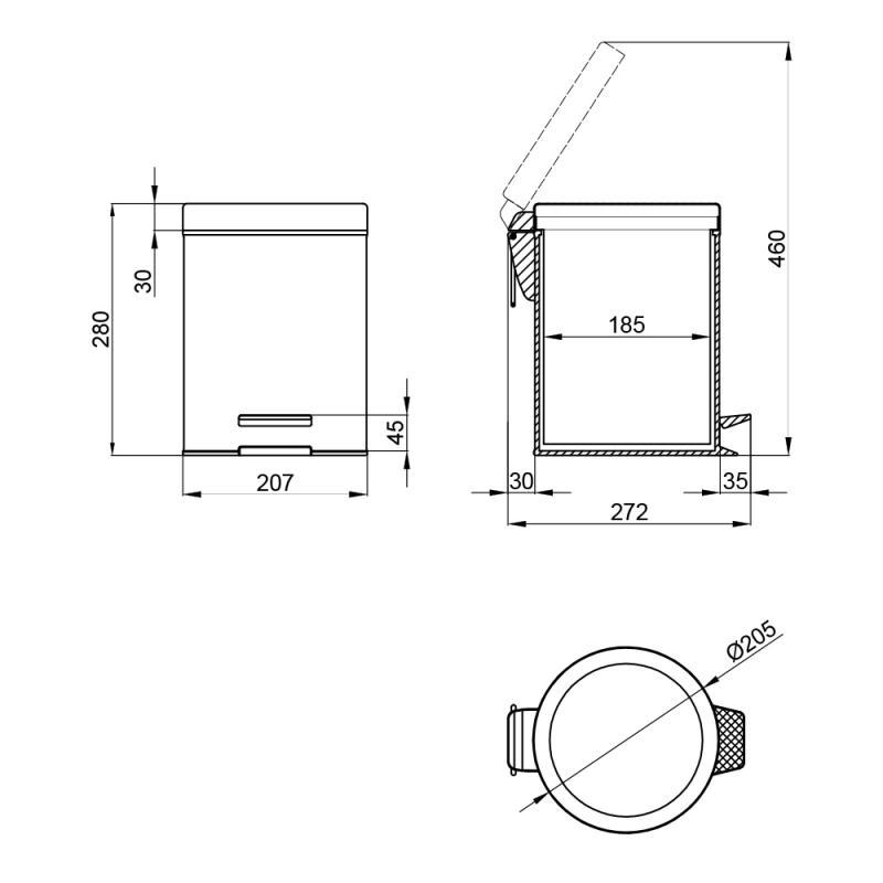 

Ведро для мусора Qtap Liberty ANT 1149 5 л