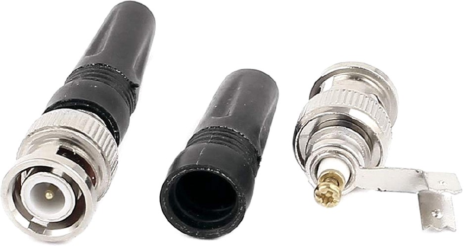 Разъем Voltronic BNC-M - прямой, пластиковый кожух и винт для фиксации ...