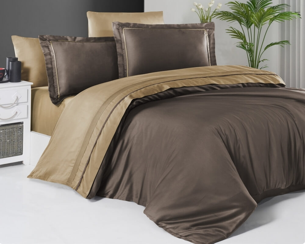 

Постельное белье First Choice De Luxe сатин Brown Caramel евро