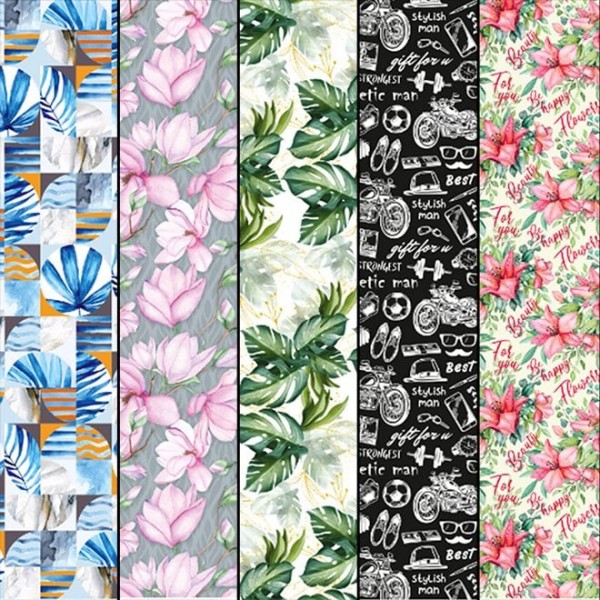 

Бумага подарочная 68 см. х 98 см. (25 шт. в рулоне) Flora 8168 (NAT09175)