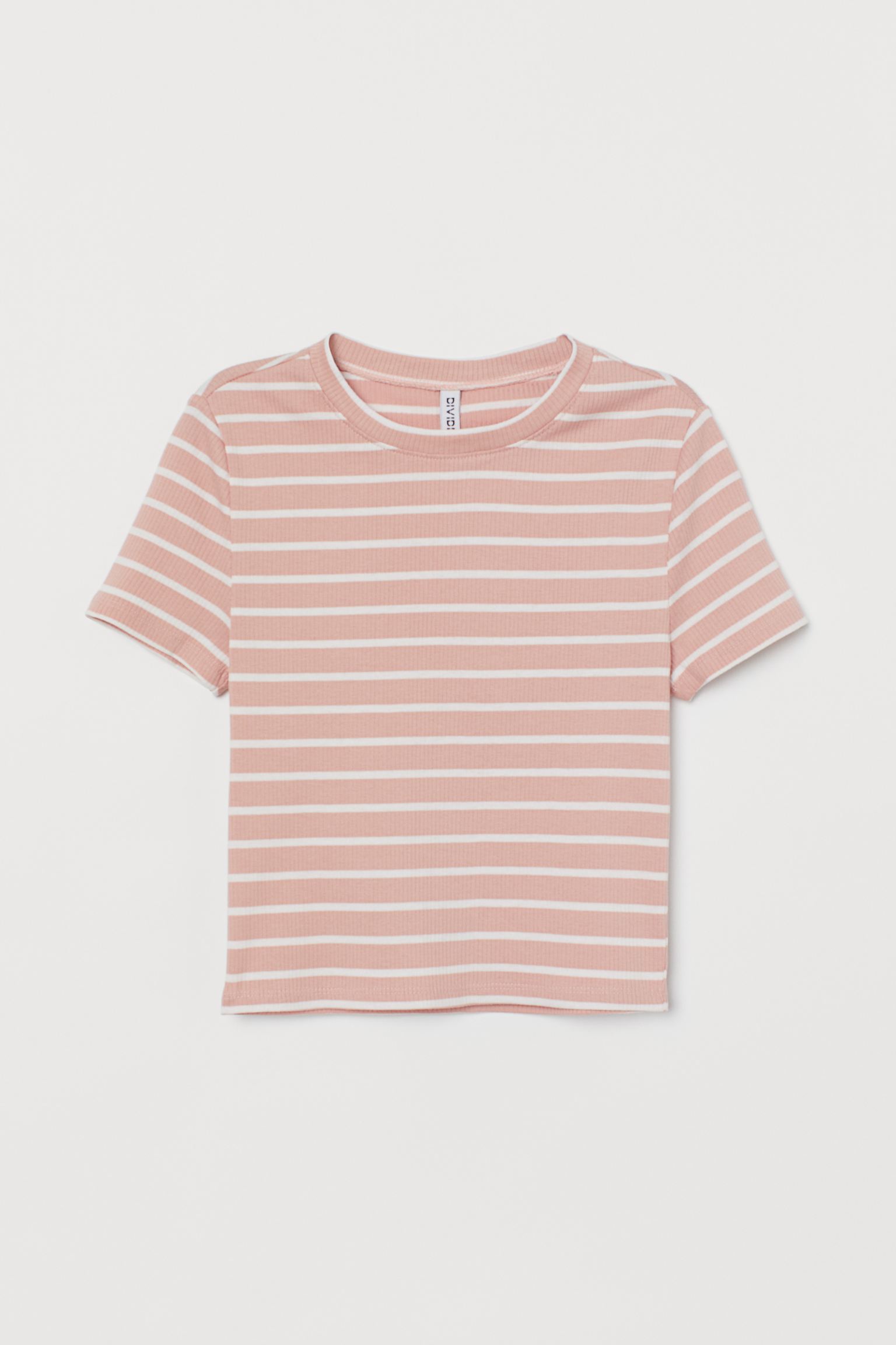 

Футболка H&M M пудровый полоска 911624486