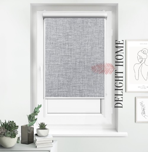 

Ролета в кассете с направляющими алюминий термо Tanova Рогожка БО светло-серый 105х150 см