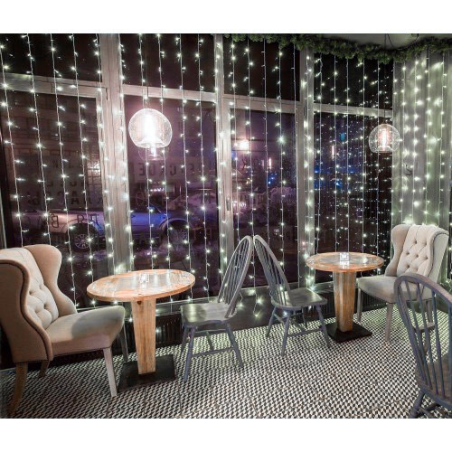 

​Гирлянда штора Водопад 3х2 м 320 LED , светодиодная новогодняя холодная гирлянда 3 на 2 Штора холодный - белый цвет гирлянда на окно 3 х 2 метров