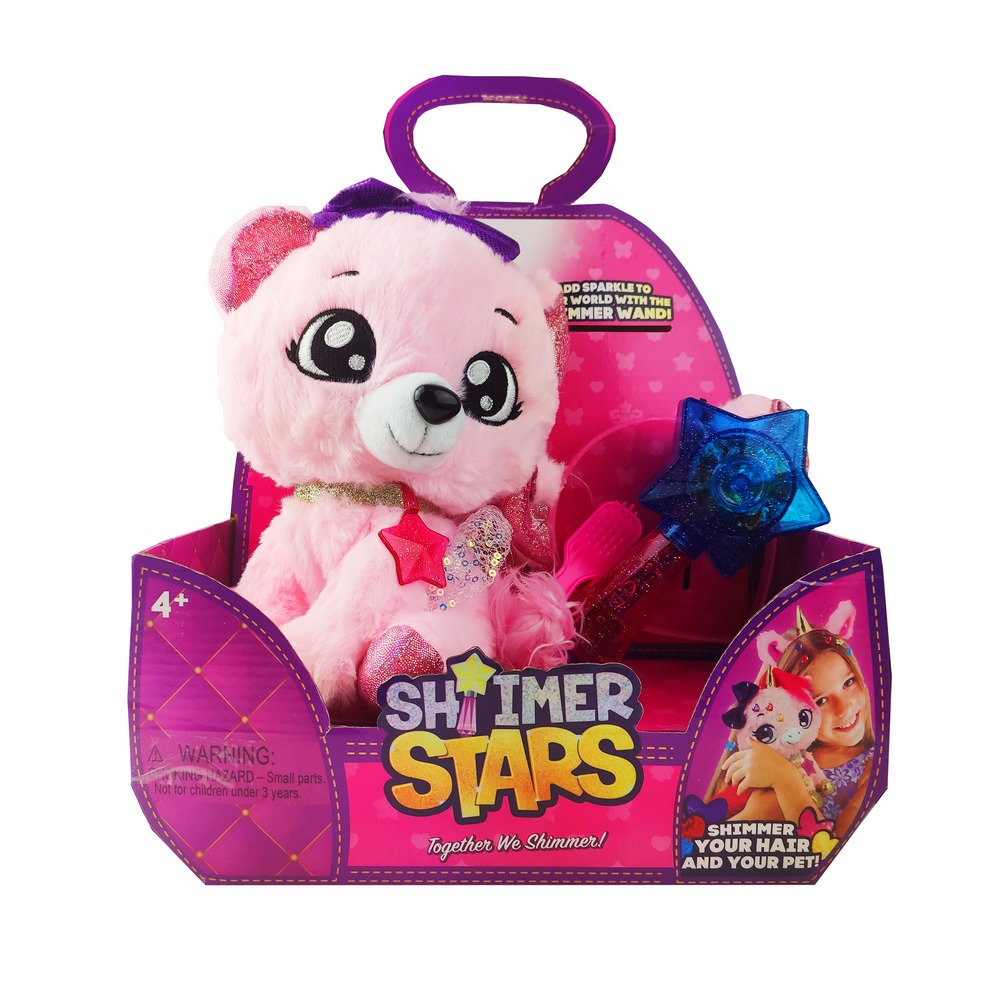 

Мягкая игрушка-набор для творчества Медвежонок Shimmer Stars Bambi, Игрушка с аксессуарами и блёстками для свободного крепления, 20 см, розовый