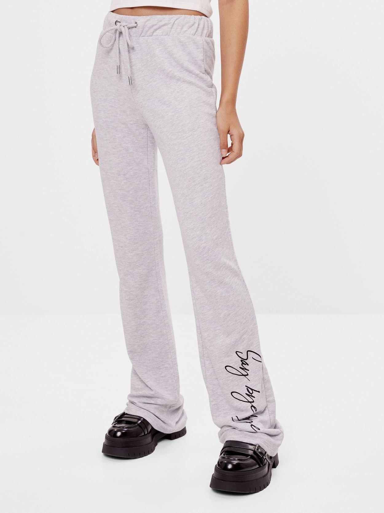 

Брюки Bershka XAZ294550GKWZ S Светло-серые
