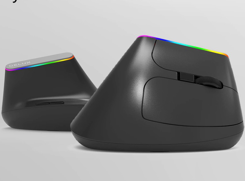 

Беспроводная вертикальная мышь с подсветкой Delux M618C RGB Black