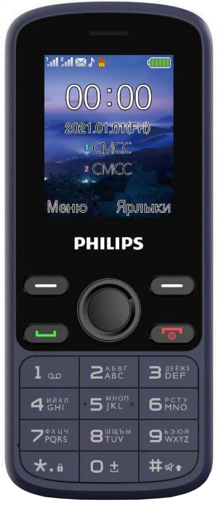 

Мобильный телефон Philips Xenium E111 Blue