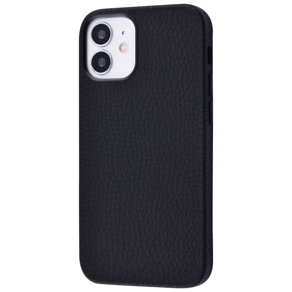 

Чехол PRC Genuine Leather Case Grainy Series iPhone 12 mini black Черный