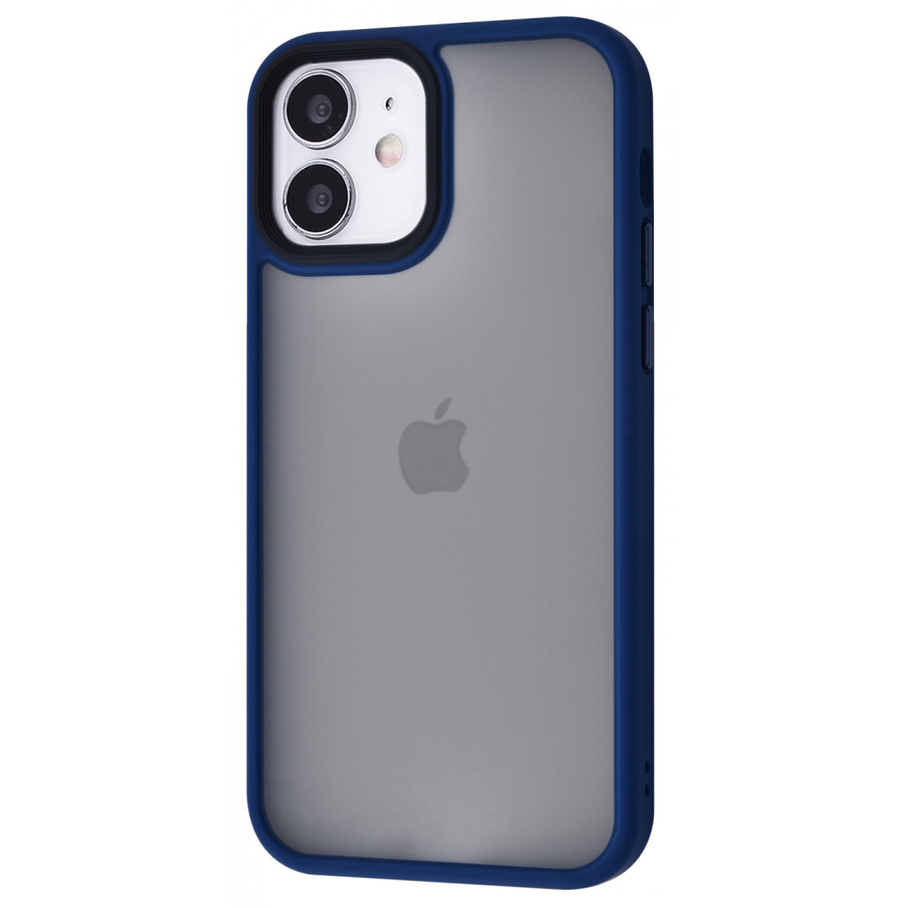 

Чехол матовый TOTU Shadow Matte Metal Buttons (PC+TPU) iPhone 12 mini dark blue Синий