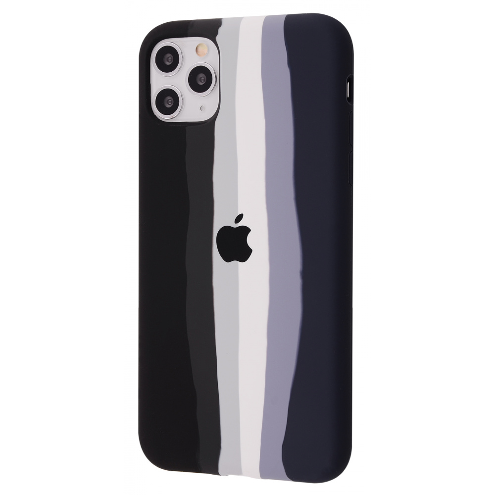 

Чехол с мягкой подкладкой PRC Rainbow Silicone Case iPhone 11 Pro Max black/dark blue Черный Синий