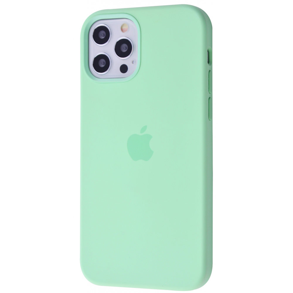 

Чехол с поддержкой magsafe с защитой камеры с мягкой подкладкой PRC Silicone Case with MagSafe iPhone 12/12 Pro pistachio Зеленый