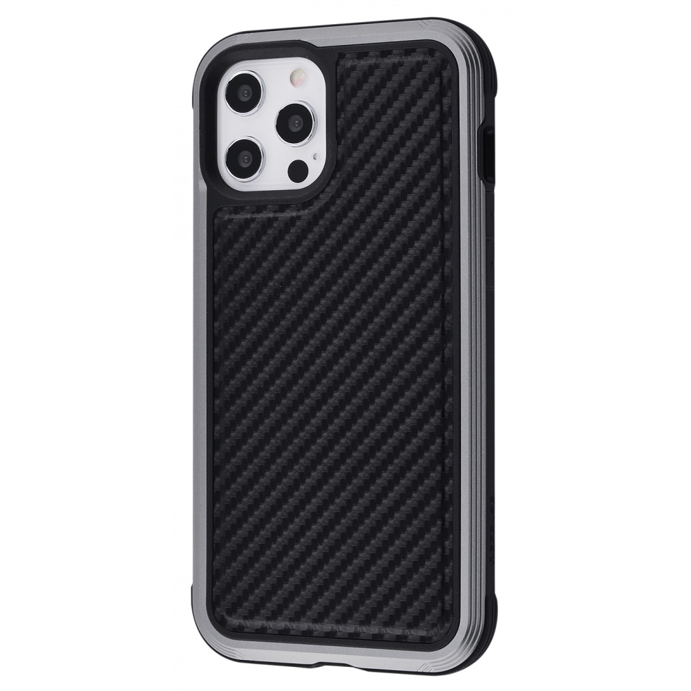 

Чехол противоударный Defense Lux Series (Metal+Leather+TPU) iPhone 12 Pro Max black Черный