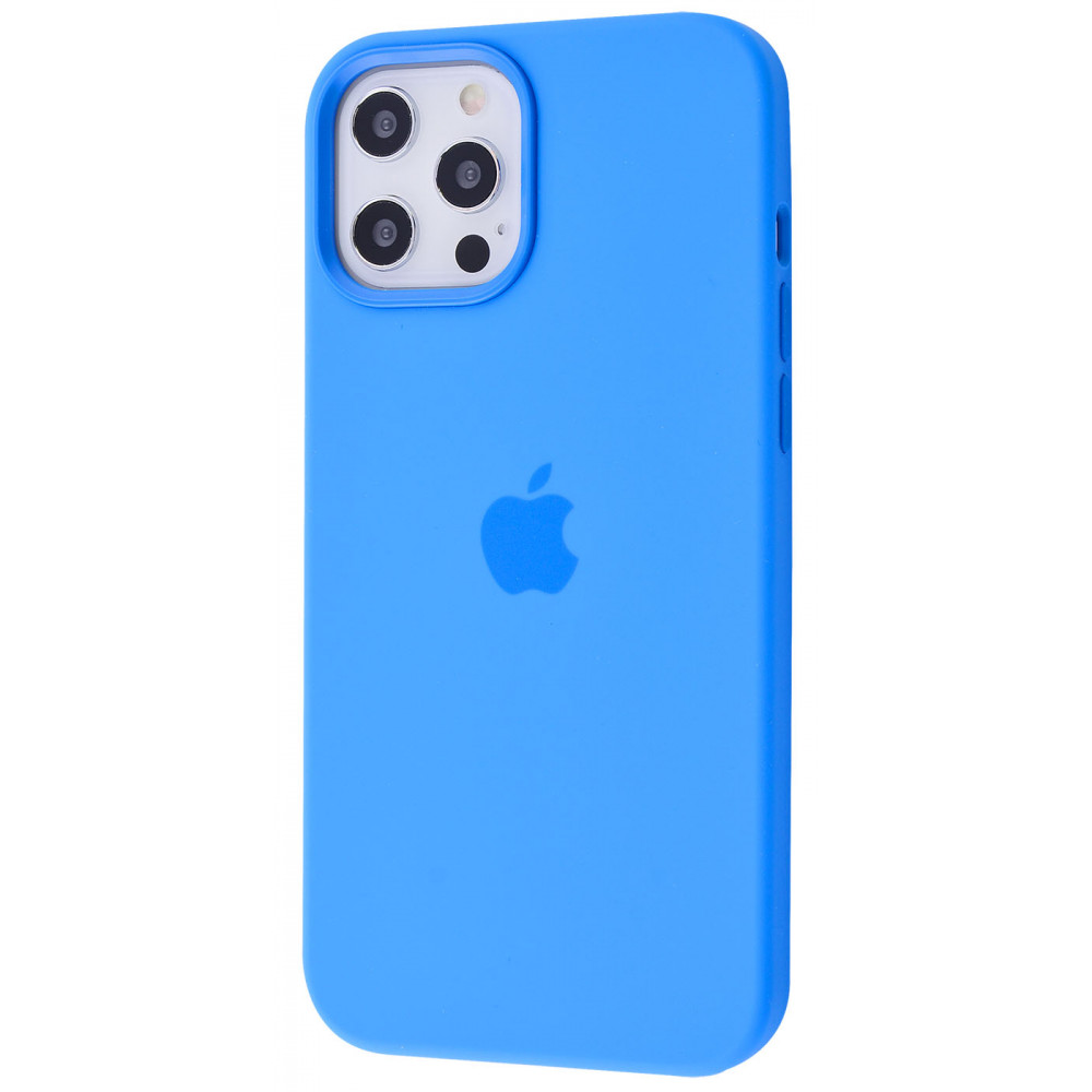 

Чехол с поддержкой magsafe с защитой камеры с мягкой подкладкой PRC Silicone Case with MagSafe iPhone 12 Pro Max capry blue Синий