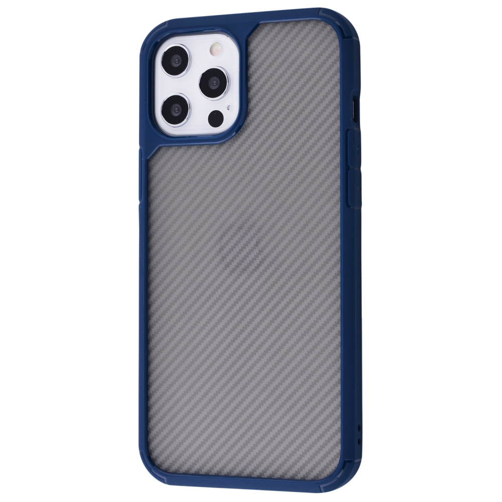 

Чехол противоударный TOTU Carbon Anti-Fall Case (PC+TPU) iPhone 12 Pro Max blue Синий