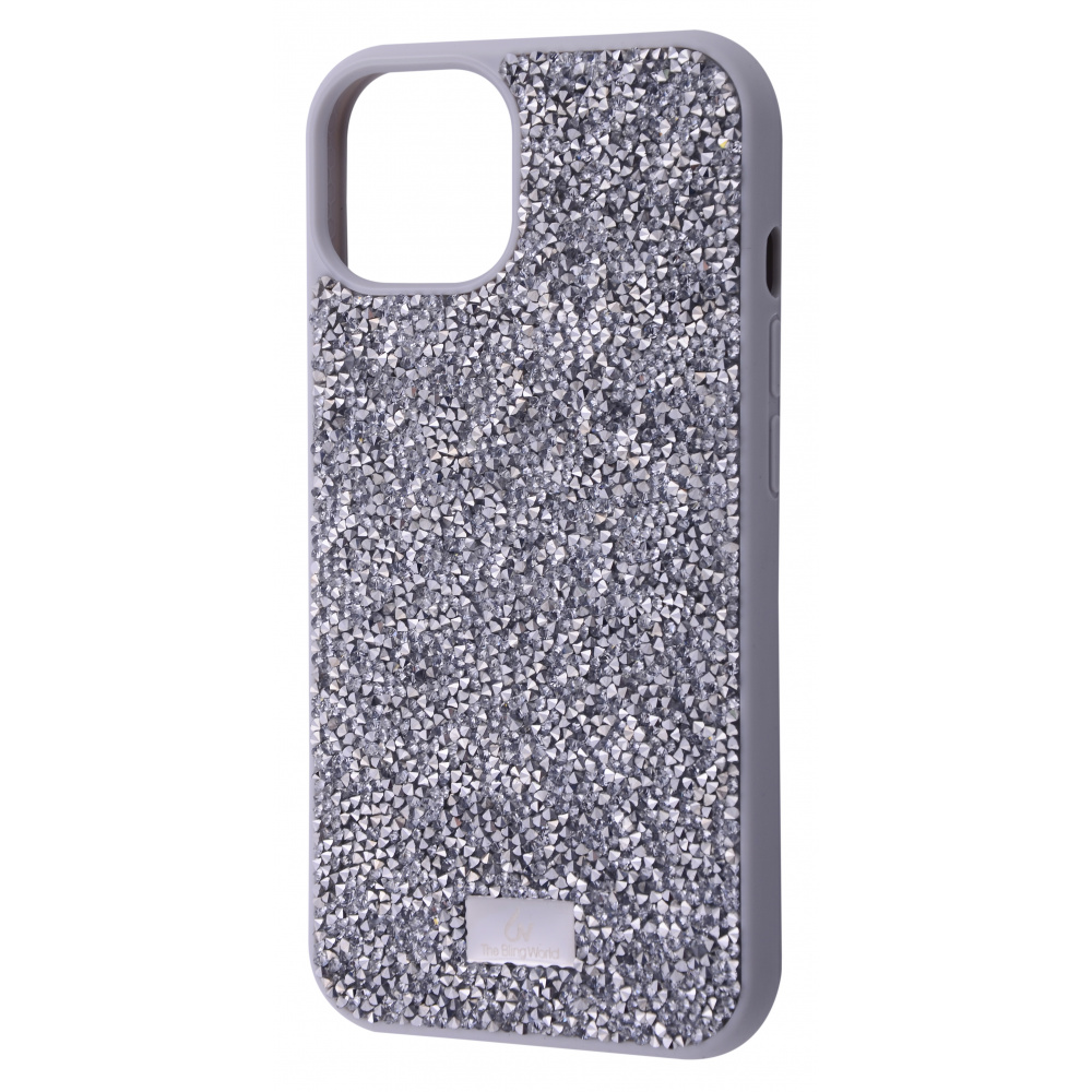 

Чехол с камнями и блёстками Bling World ROCK DIAMOND iPhone 13 silver Металлик