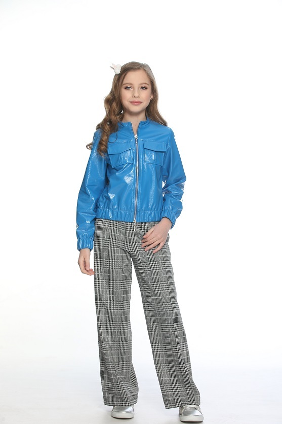 

Брюки клетка с лампасами Lukas Kids 140 серый(9139)