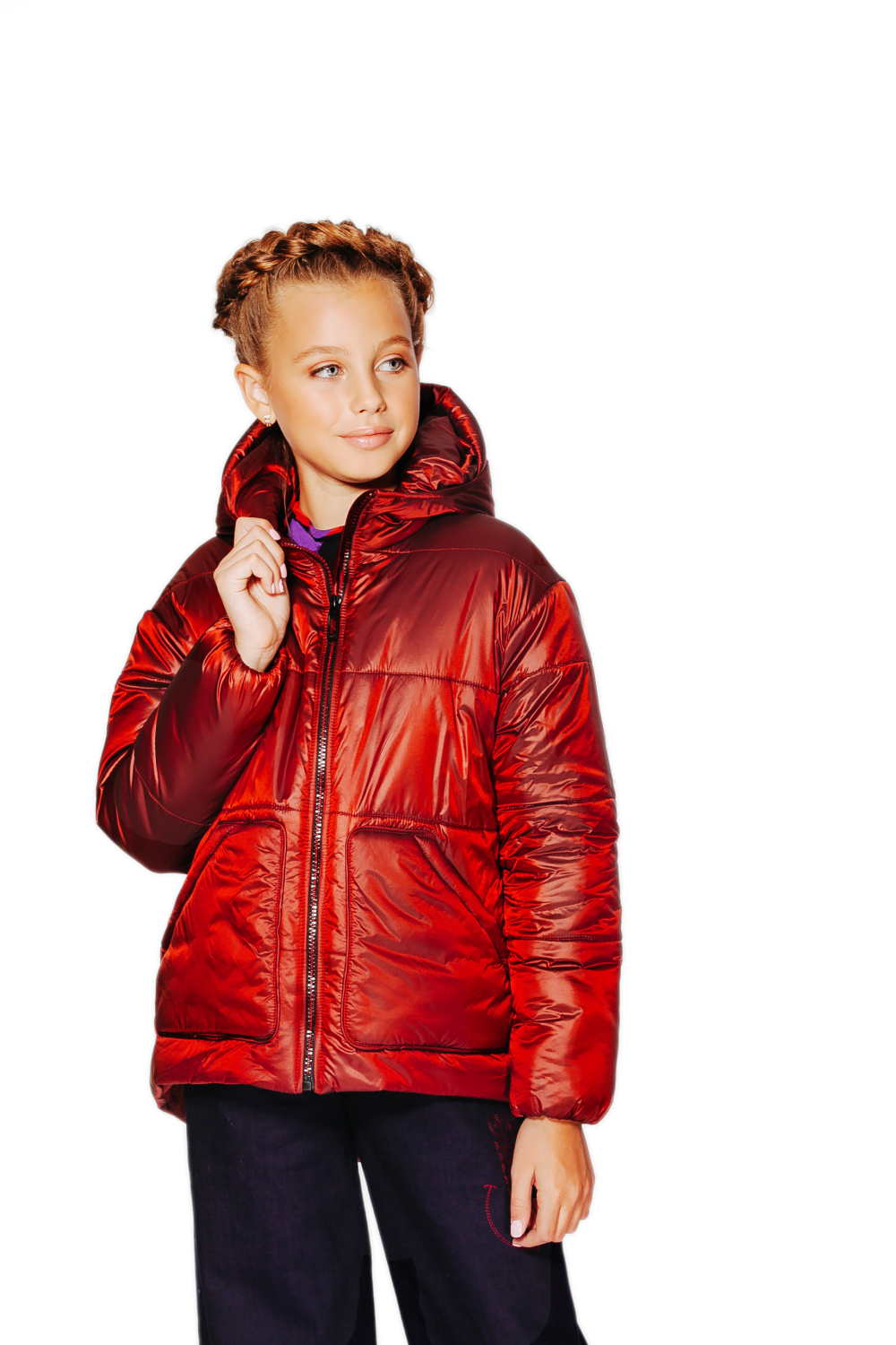 

Куртка с накладными карманами по переду Lukas Kids 128 бордовый(0303)