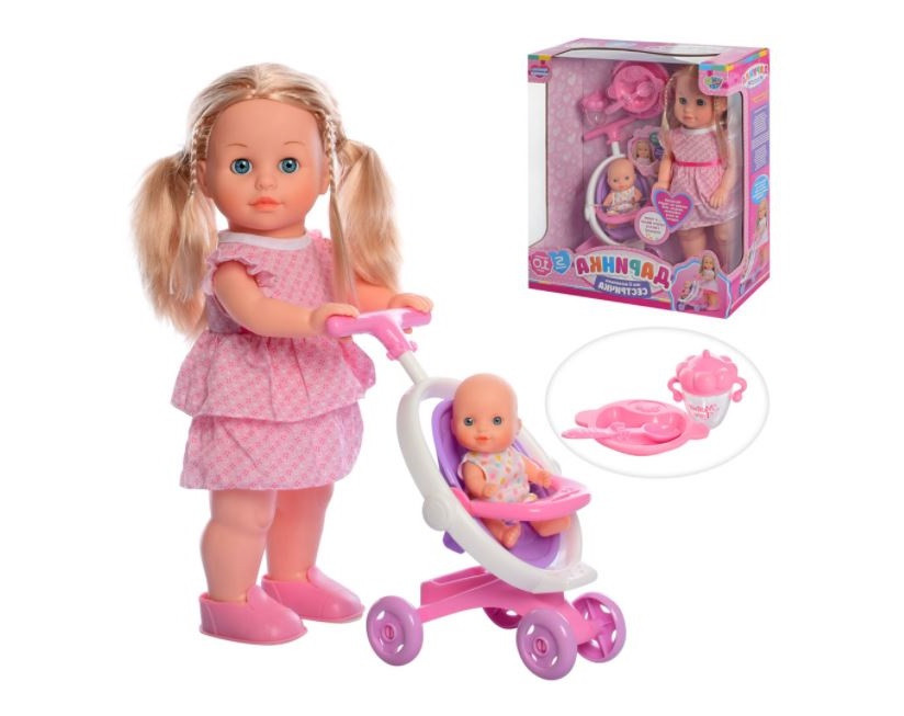 

Кукла интерактивная Limo Toy Даринка с сестренкой в коляске укр