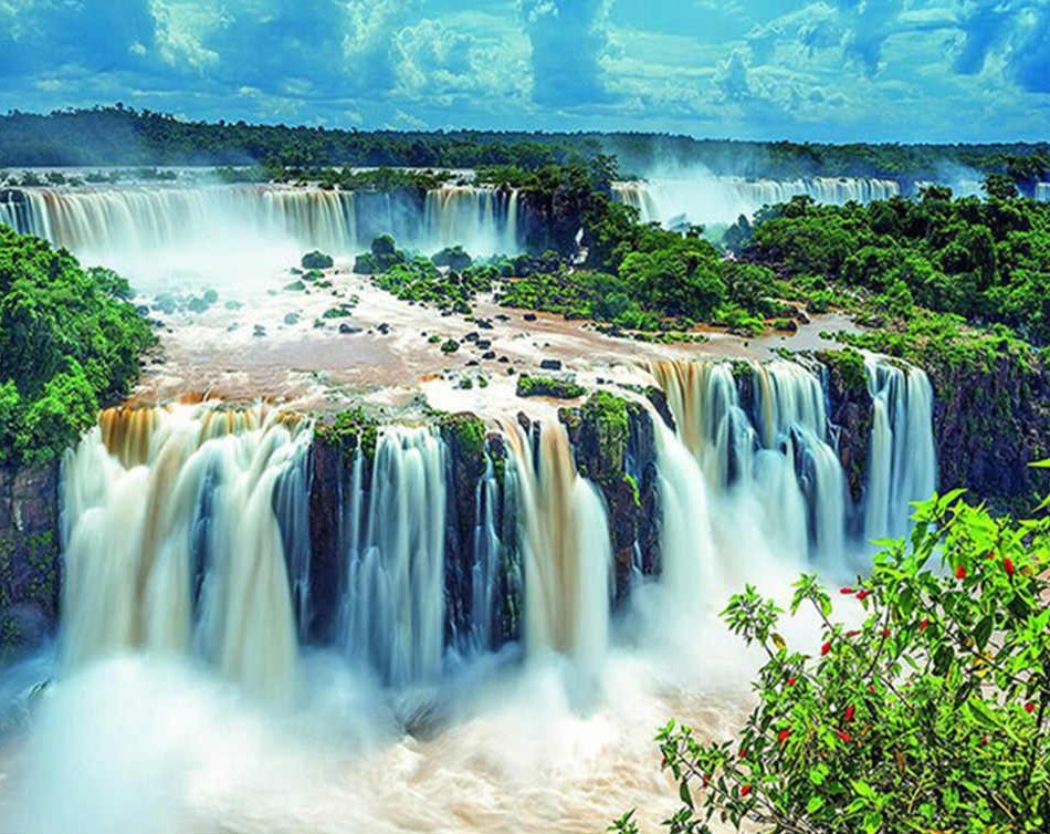 

Набор алмазной вышивки Алмазная мозаика "ЖИВОПИСНЫЙ ВОДОПАД" 50х40см. 40 цветов