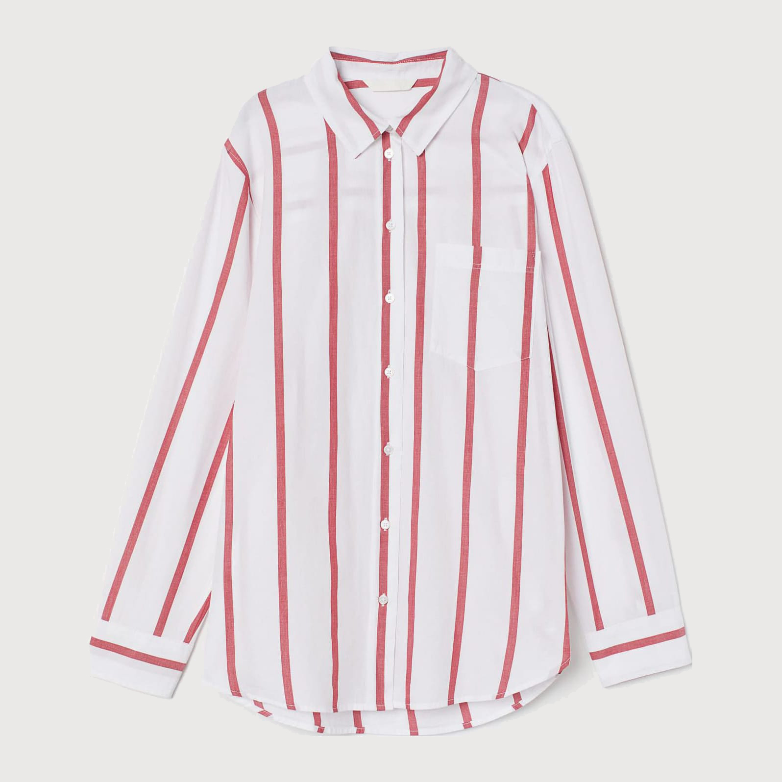 

Рубашка H&M 8426070log  Красная с белым, Рубашка H&M 8426070log S Красная с белым