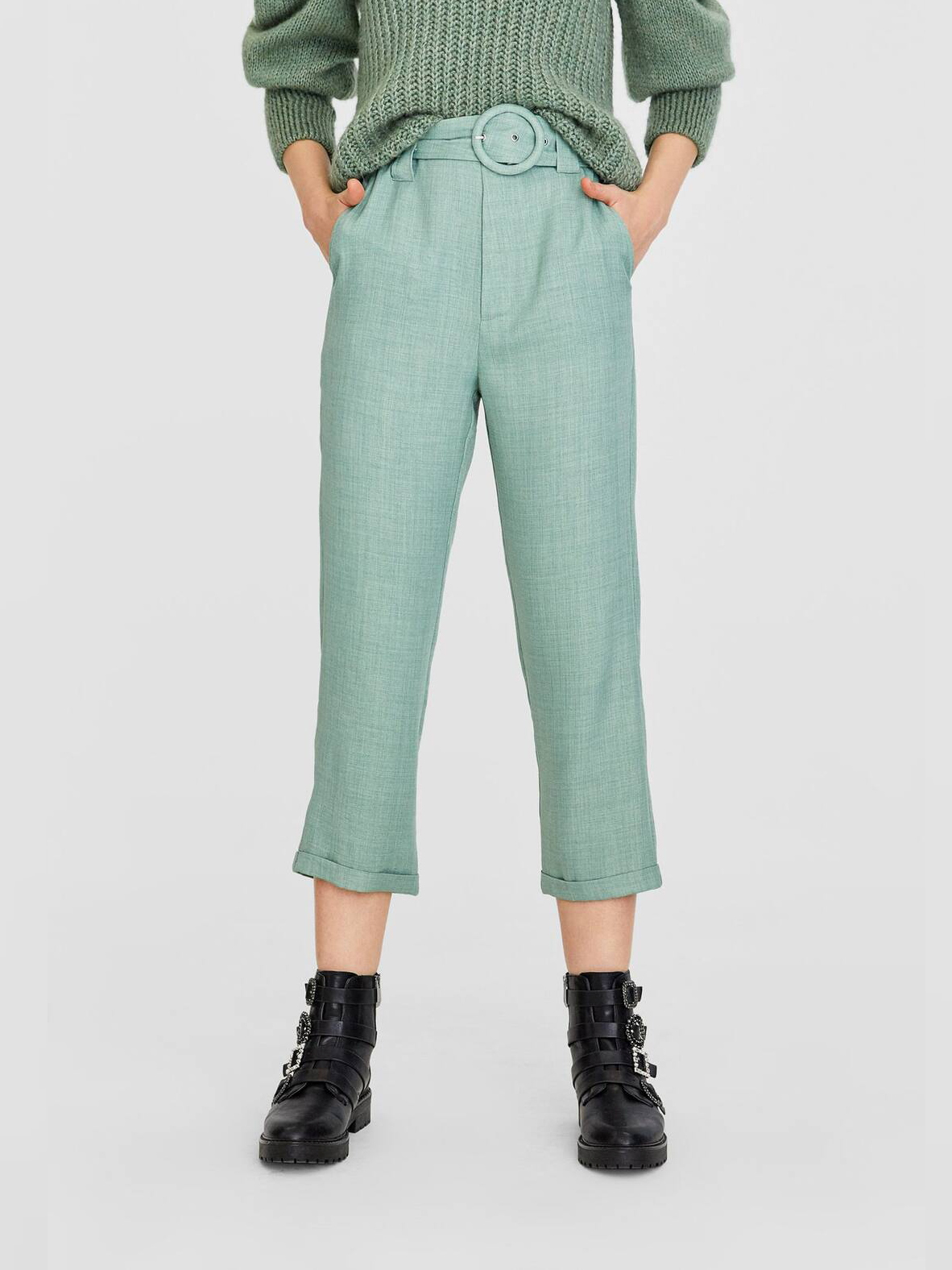 

Брюки Stradivarius 04527465506  Фисташковые, Брюки Stradivarius 04527465506 36 Фисташковые
