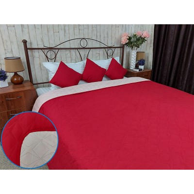 

Покрывало Руно двустороннее декоративное Cherry Звезда вишневое 212х240 см (329.52У_Cherry зірка)