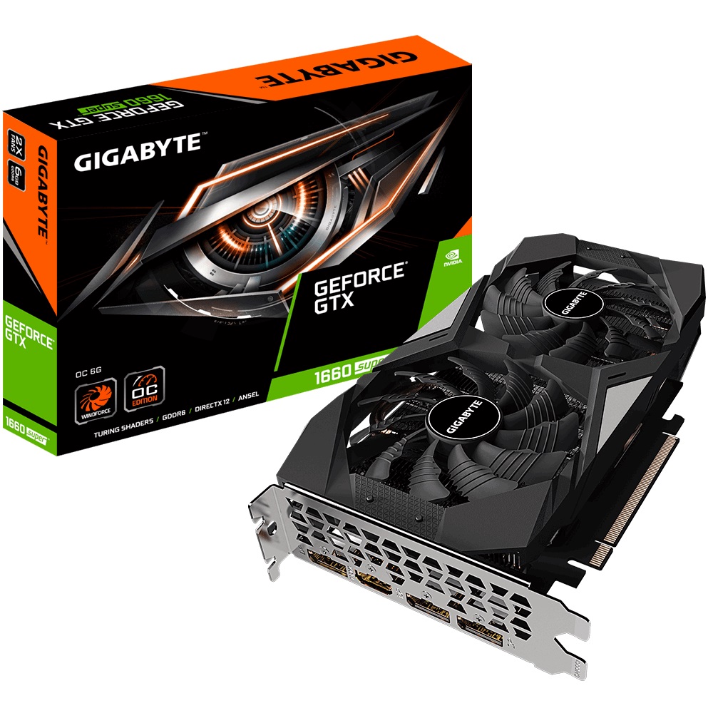 

Видеокарта Gigabyte GeForce GTX 1660 SUPER OC 6G (GV-N166SOC-6GD)