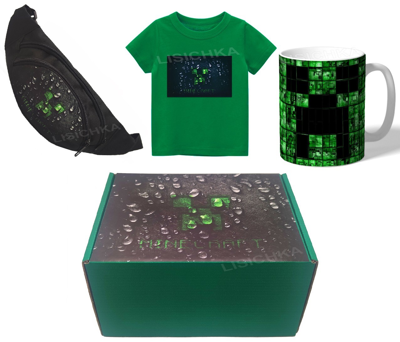 

Подарочный Бокс Foxstyle Майнкрафт с чашкой, бананкой и футболкой 110-116см