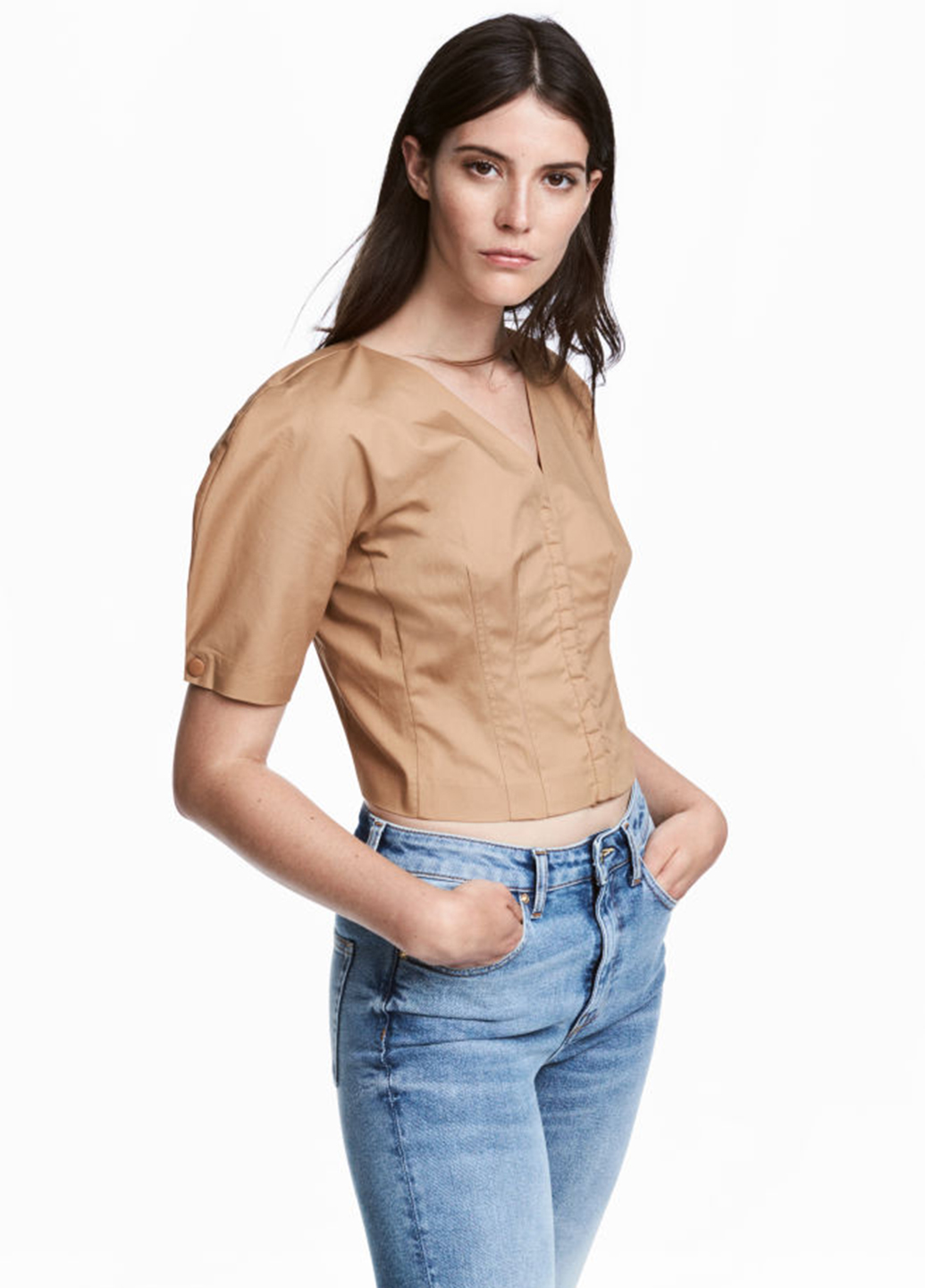 

Блузка H&M  Темно-бежевый 0561159, Блузка H&M 32 Темно-бежевый 0561159