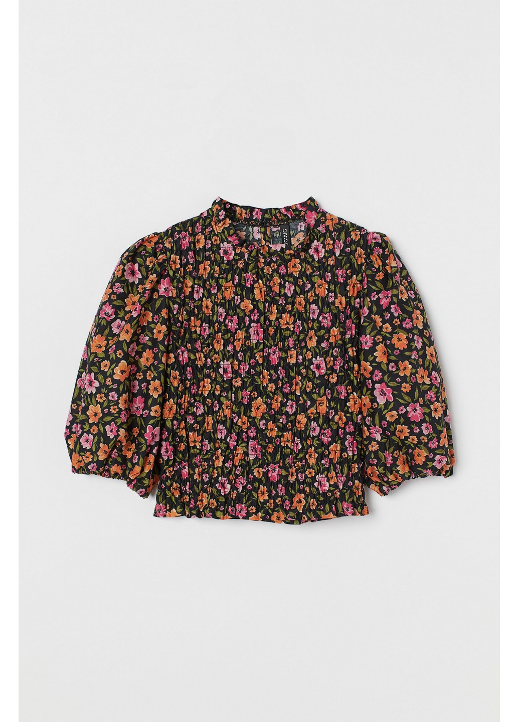

Блуза H&M  Черный 0922625_цветоч_01, Блуза H&M 32 Черный 0922625_цветоч_01
