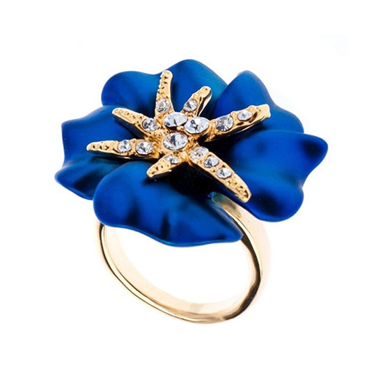

Кольцо YST Морская звезда на синем цветке, 16.0 размер