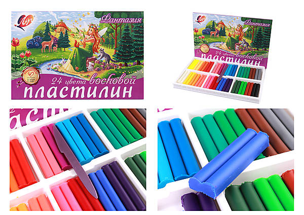 

Пластилин "Фантазия" 24 цвета со стеком Луч (540354)