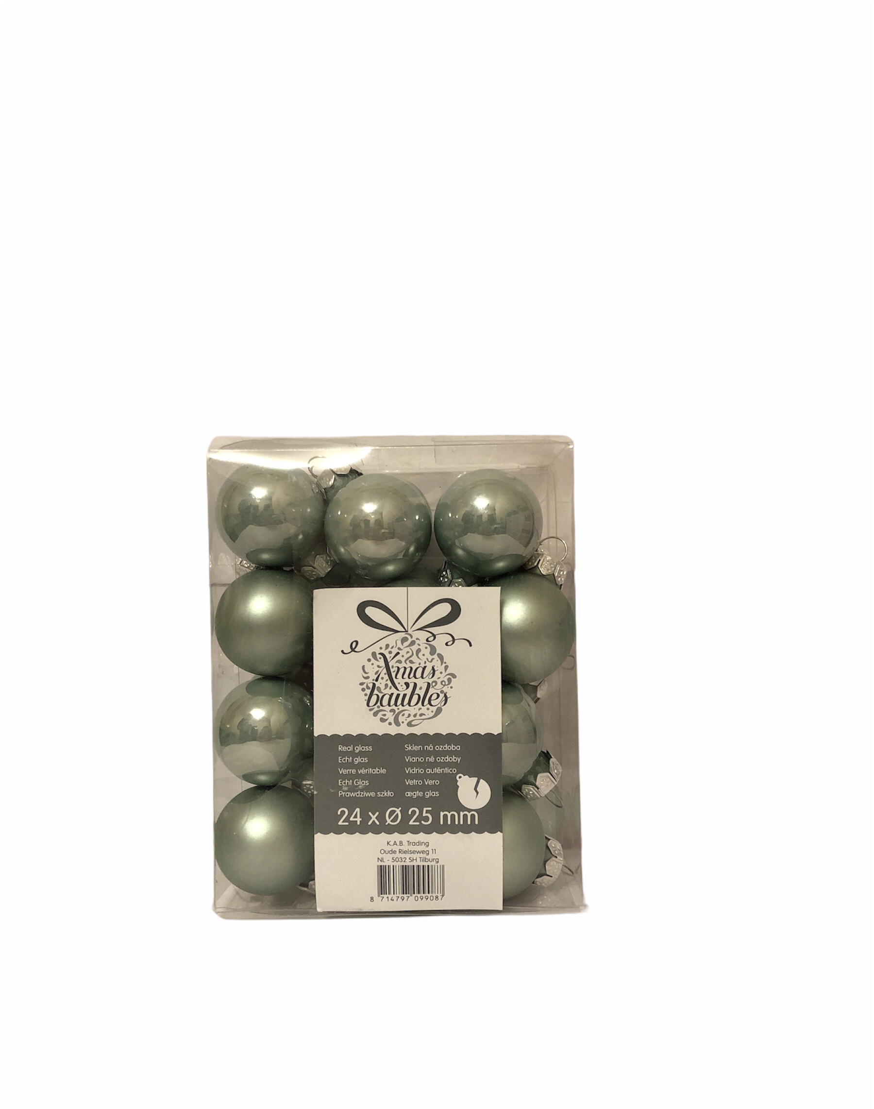 

Набор новогодних елочных игрушек Xmas baubles 24 шт. Xmas baubles мятный N2-20047