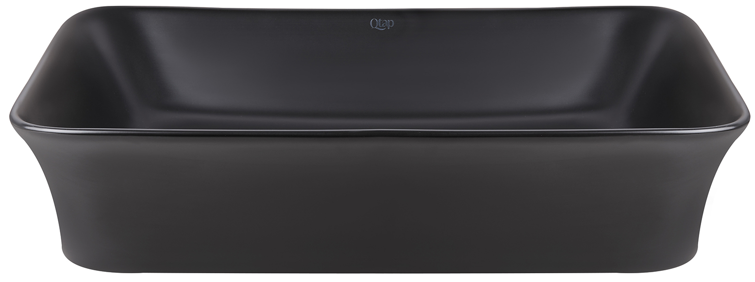 

Раковина Qtap Virgo 490х350х110 Matt black с донным клапаном QT18112261MBMB
