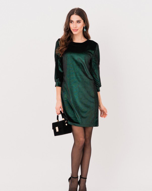 

Платье ISSA PLUS 11249 XXL черно-зеленое