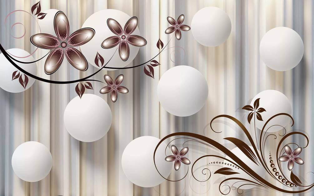 

Фотообои Арт-Обои Белые шары на стене №37470 Фреска