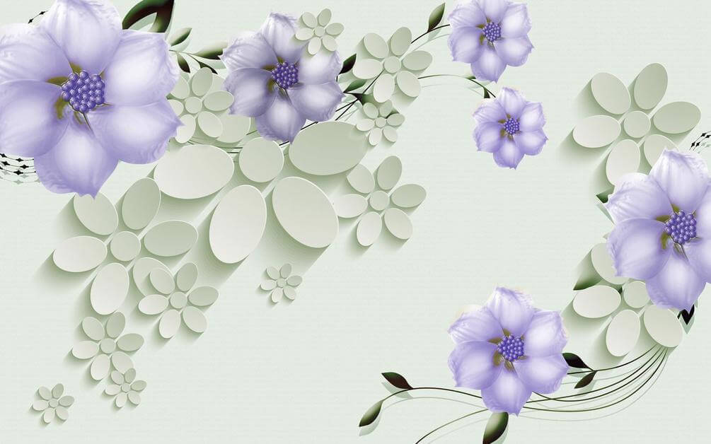

Фотообои Арт-Обои Фиолетовые цветы на ветке №36322 Фреска
