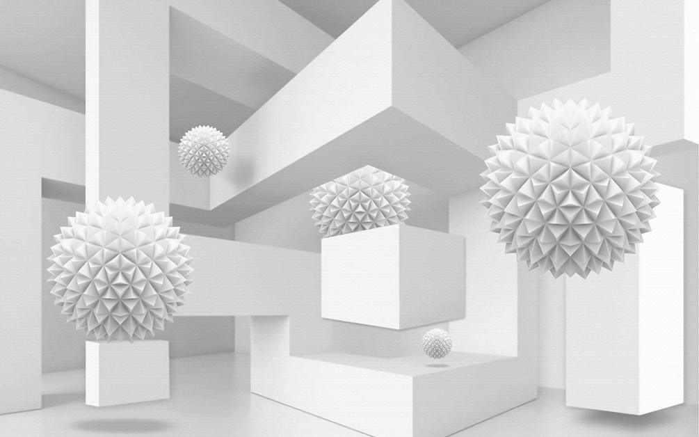 

Фотообои Арт-Обои Белые 3d фигуры №36868 Аква