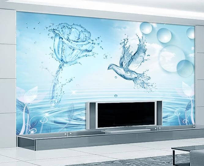 

Фотообои Арт-Обои Водяная роза с птицей №dec-106 Декоративная штукатурка