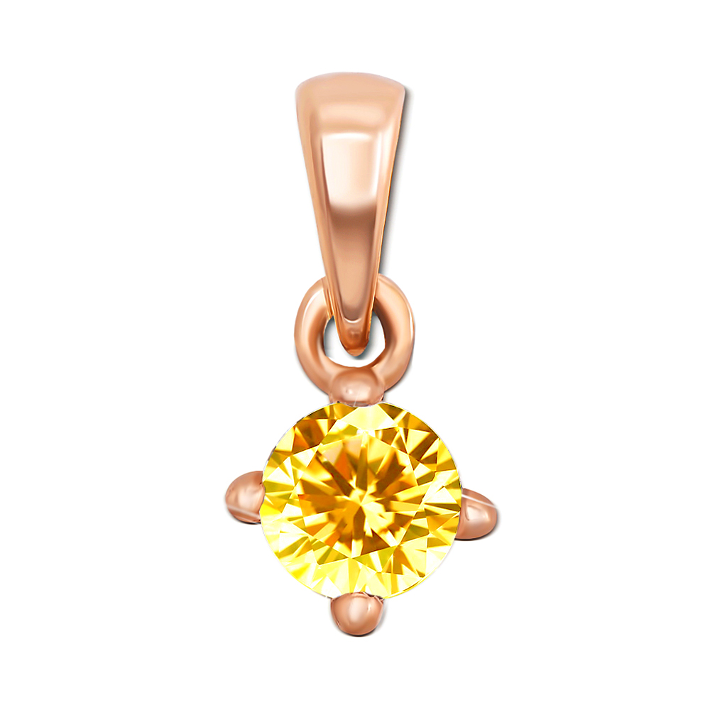 

Подвеска из красного золота с желтым фианитом S Zirconia 000138758