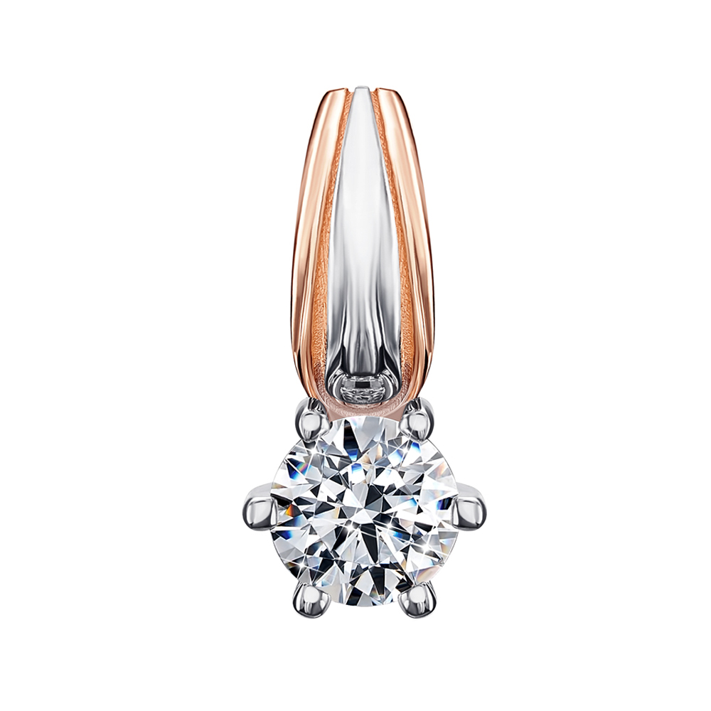 

Золотая подвеска в комбинированном цвете с фианитом S Zirconia 000137213