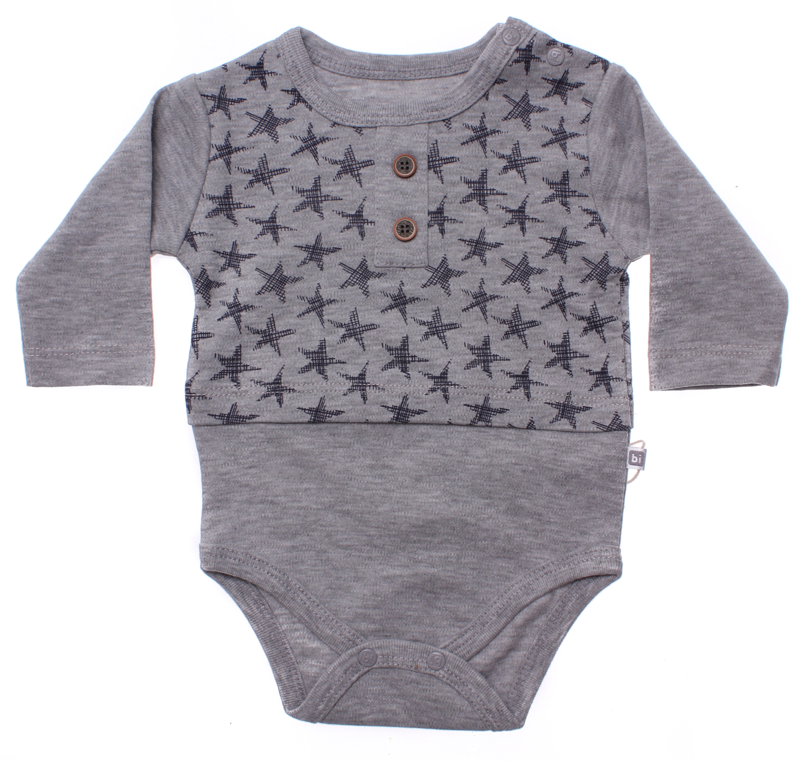 

Боди-Футболка с длинным рукавом Bibaby Серый 68 см 56649 (483764)