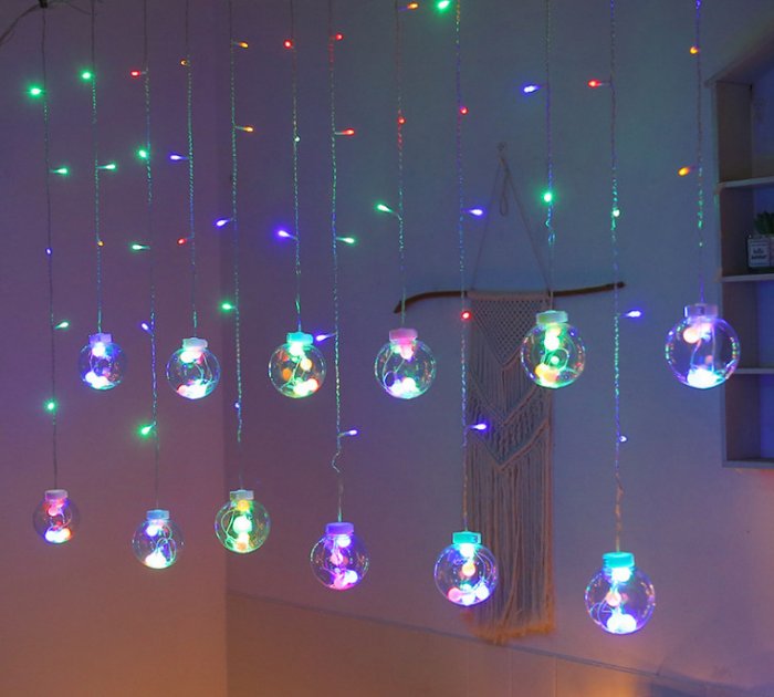 

Новогодняя Гирлянда Штора 400LED 20 шариков Garland RD-9012 Микс (М-13869)