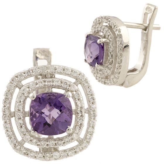 

Серебряные серьги jill с натуральным аметистом