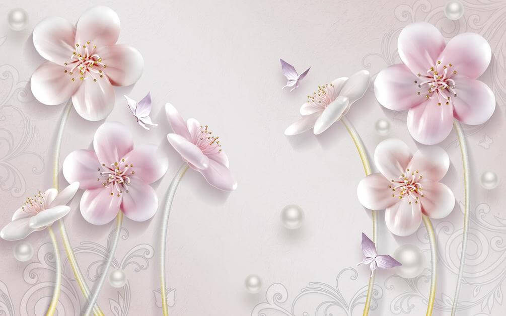 

Фотообои Арт-Обои Нежно-розовые цветы №39139 Нить