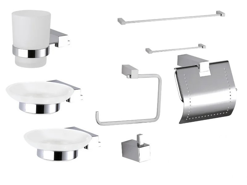 

Набор аксессуаров для ванной комнаты REMER SQ SET 8P