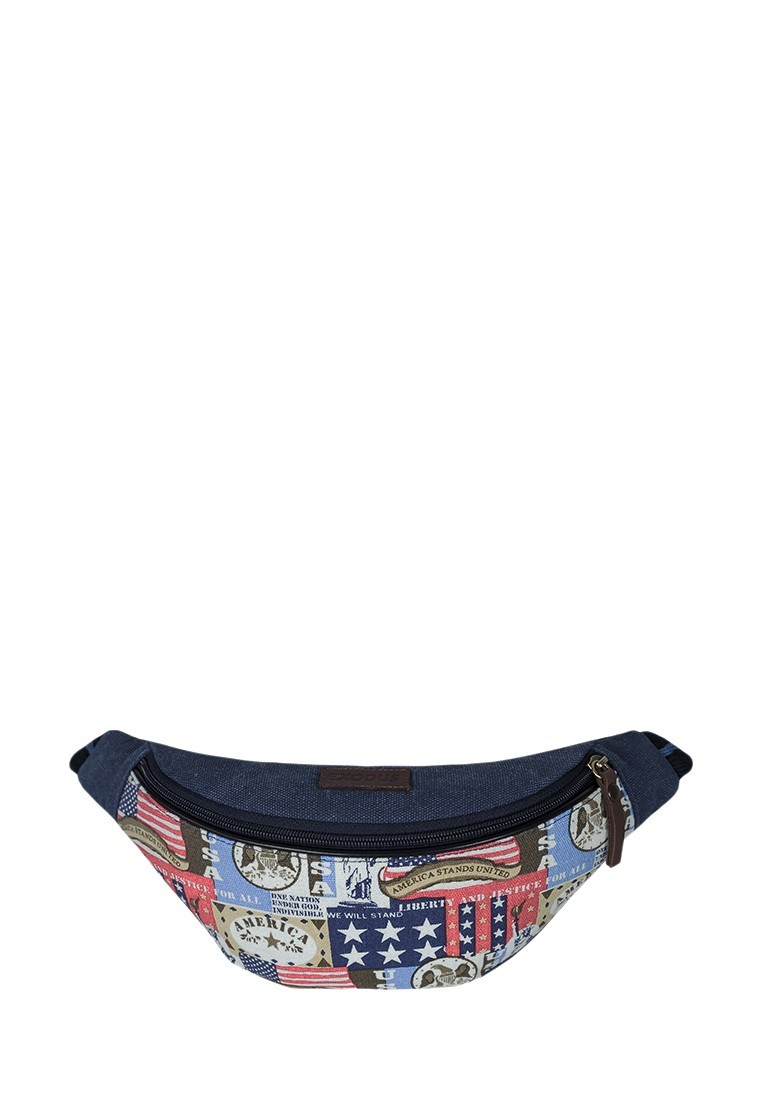

Сумка - Бананка на пояс Exodus Leather Canvas America Синий P2107EX883
