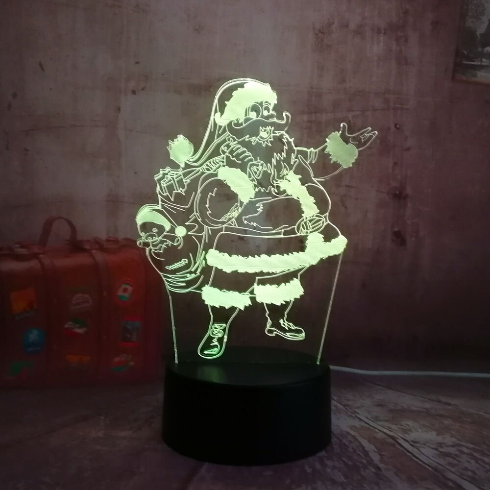 

3D светильник с пультом и аккумулятором 3D Lamp Дед Мороз (LP-17788)