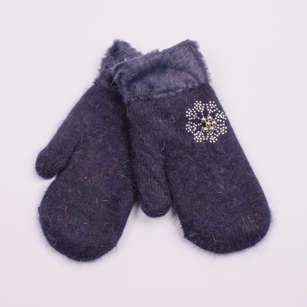 

Варежки женские с бусинками Корона. G0810-1
